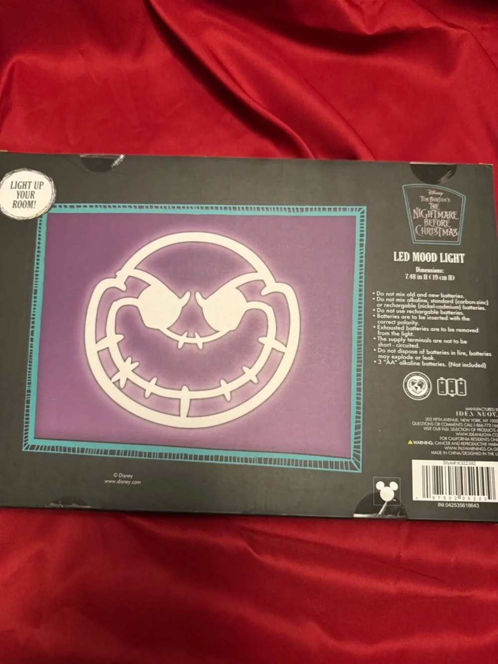 NWT Disney Nightmare Before Christmas Jack Skellington Neon LED Light Wall Art